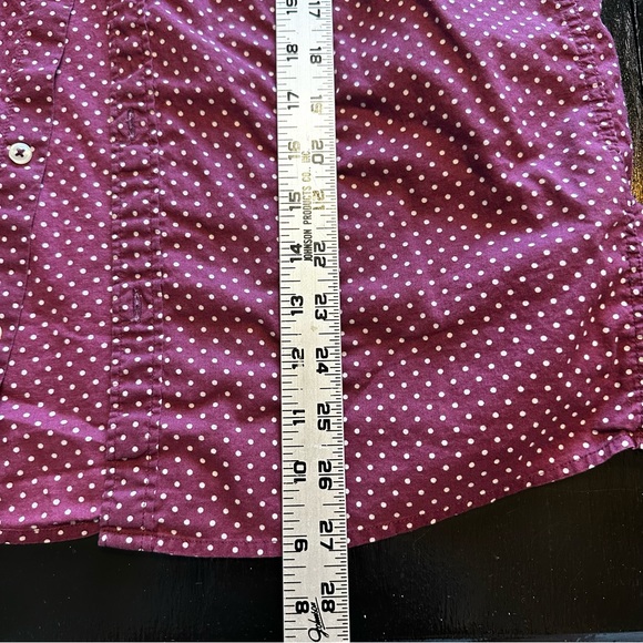 H&M Red and White Polkadot Button Down Short Sleeve Shirt - Picture 2 of 5